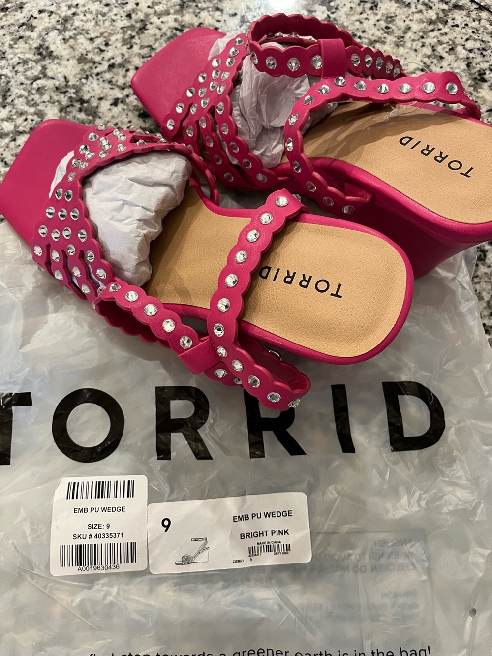 torrid Hot Pink Scalloped Gem-Stud Slide Sandals